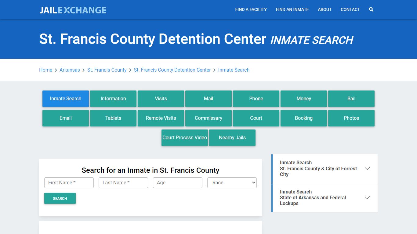 St. Francis County Detention Center Inmate Search - Jail Exchange