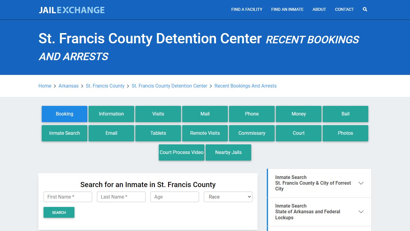 St. Francis County Detention Center Recent Bookings And Arrests